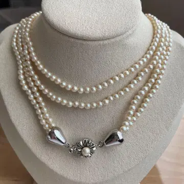펄 실버 목걸이