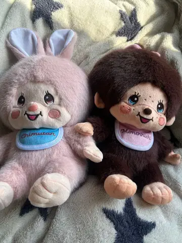 미사용 새상품 몽치치 쨩 치무탄 봉제 인형 2개 세트