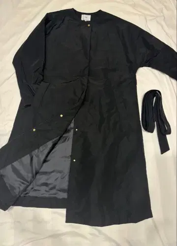 새상품급 23구 빅 사이즈 노카라 다운 코트 롱 블랙 44