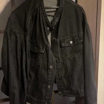 블랙 데님 자켓