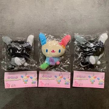 산리오 우사하나 봉제 인형 키링 시플라 한정판 가챠 3개 세트