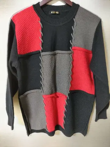 패치워크 디자인 긴팔 니트 M 사이즈
