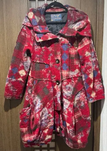 SUPERPOSER 후드 부착 체크 무늬 아우터