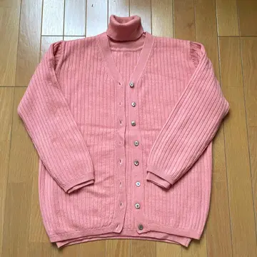 캐시미어 100% 니트 앙상블 핑크