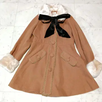 앙크루즈 울 롱 코트 M 리본 2WAY