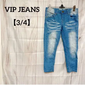 VIP JEANS [ 3/4 ] 슬림핏 데님 라이트 블루