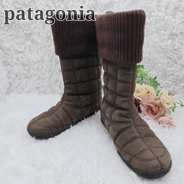 컨디션 최상 파타고니아 천연 가죽 스웨이드 퀼팅 부츠 23cm 브라운