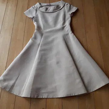 FOXEY 핑크 베이지 반팔 A라인 원피스