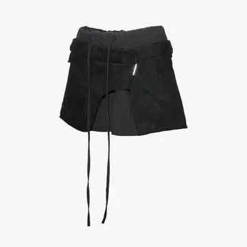 THEREDTHREAD S suede wrap skirt black