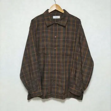 [ 미사용 ] ADRER 루즈 실루엣 2 포켓 체크 셔츠 L 브라운