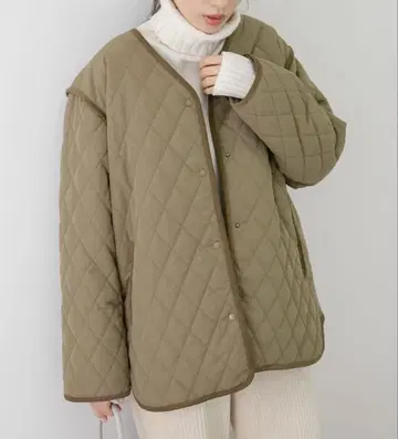 어반 리서치 올리브색 퀼팅 자켓 코트