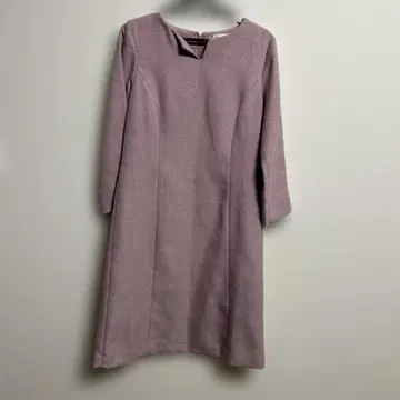 Oscope 연보라 V넥 긴팔 원피스