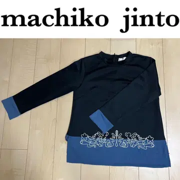 [ machico jinto ] 자수 있음 상의 블랙 파랑