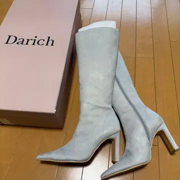 Darich 라이트 그레이 스틸레토 롱 부츠