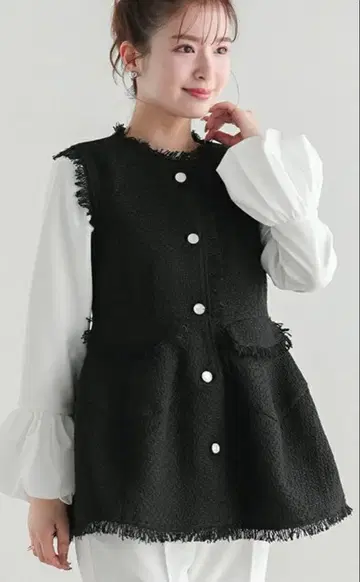 fitmore 페플럼 트위드 베스트