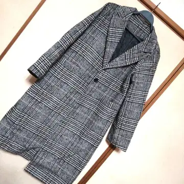 여성용 롱 코트 체크 무늬