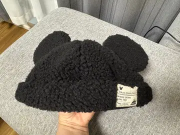 미키 복슬복슬 보아 모자 블랙