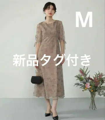 카나 브라운 레이스 소매 드레스 M 사이즈