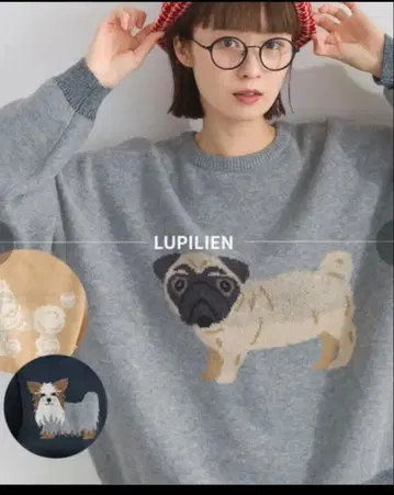 lupilien 루필리안 새상품 자카드 니트/강아지 패턴 풀오버/퍼그