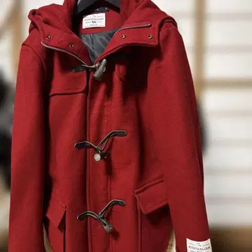 레드 더플 코트 후드 부착