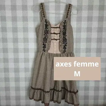 [ axes femme ] 체크 무늬 슬리브리스 원피스