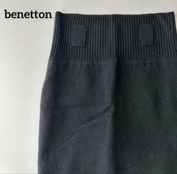 베네통 블랙 니트 타이트 스커트