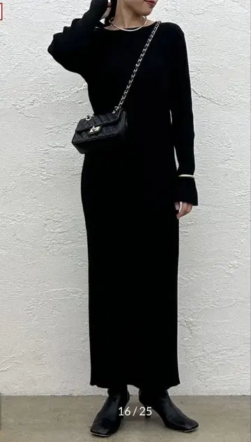 Loungedress 심플 리브 니트 원피스