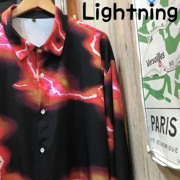 라이트닝 번개 패턴 올 패턴 빅 폴리 셔츠 5XL 구제 의류 (1871)