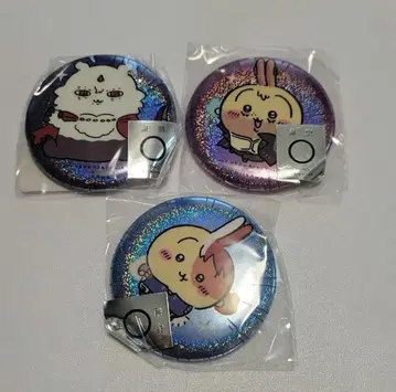나의 히어로 아카데미아 x 치이카와 (먼작귀) 홀로그램 캔뱃지 3종 세트