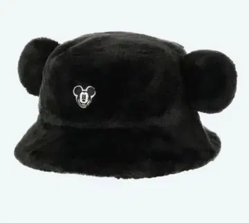 미키마우스 귀 달린 퍼 모자 블랙 버킷 햇 디즈니씨