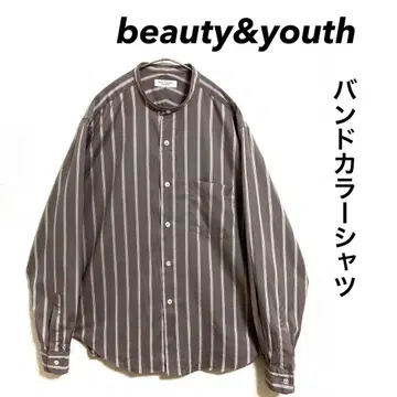 beauty&youth 밴드 카라 셔츠 스트라이프