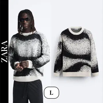 ZARA 자라 픽셀 자카드 스웨터 L 사이즈