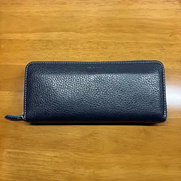 THE SHOP TK 남성용 장지갑 네이비 파랑 천연 가죽