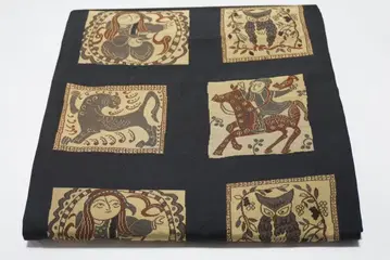 명문 키야타이 6통 패턴 후쿠로 오비 이마가와 직물