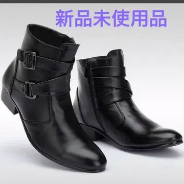 [ 새상품 ] 남성용 부츠 시크릿(6.5cm 신장 업) 사이드 지퍼 블랙