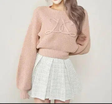 다리치 로고 와플 니트탑