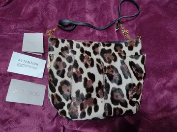 [ 미사용 ] JIMMY CHOO 레오파드 무늬 송치 숄더백