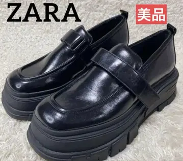 미사용급 ZARA 자라 플랫폼 로퍼 벨크로 통굽 40