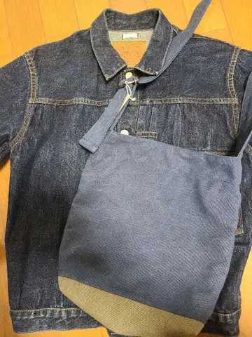 핸드메이드 캔버스 백 인디고 블루 숄더백 아메카지