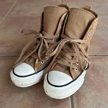 CONVERSE ALL STAR 하이컷 스니커즈 카멜 라인 로고