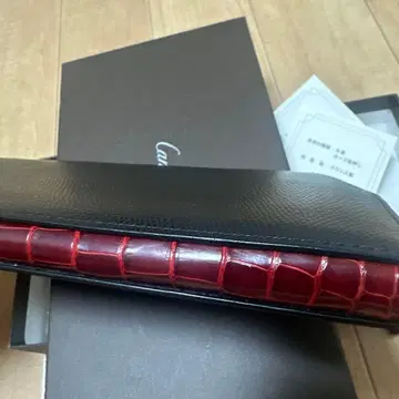 Camille Fournet VERSO 장지갑 블랙/레드 한정판 죽부