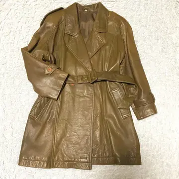 빈티지 가죽 트렌치코트