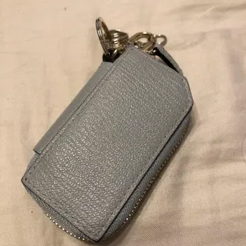 그레이 가죽 지퍼식 키케이스