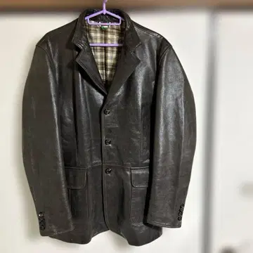 MOSCHINO 모스키노 MADE IN ITALY 브라운 가죽 자켓