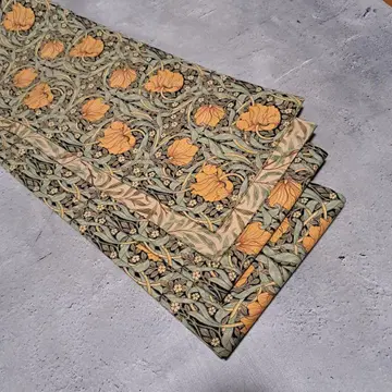 반폭 오비 롱 윌리엄 모리스 핀퍼넬 오렌지 x 윌로우 보우 리버서블