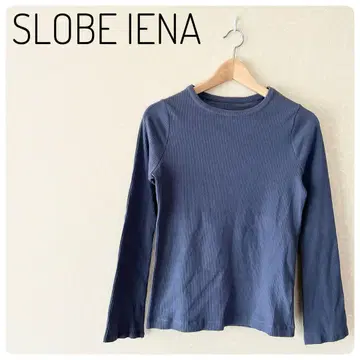고품질 SLOBE IENA 여성 상의 긴팔 리브 티셔츠 면