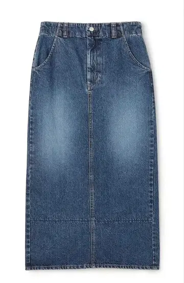 맥피 코튼 데님 I라인 롱 스커트