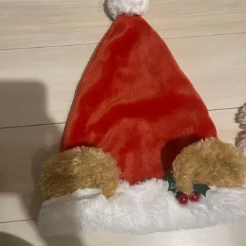 미키 귀 달린 빨간 산타 모자