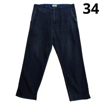 JAPAN BLUE JEANS 사시코 네이비 나염 팬츠 34 코튼