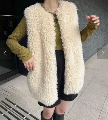 Kastane 퍼 베스트 아이보리